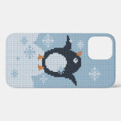 Van brei afkomstige pinguïn Snowflakes WinterFeest Case-Mate iPhone Case (Achterkant (horizontaal))