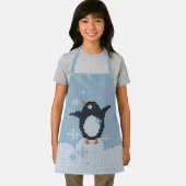 Van brei afkomstige pinguïn Snowflakes WinterFeest Schort (Insitu)