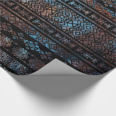 van Bronze en Rust Aztec Peruaanse stampat Cadeaupapier (Hoek)