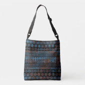  van Bronze en Rust Aztec Peruaanse stampat Crossbody Tas (Achterkant)