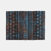  van Bronze en Rust Aztec Peruaanse stampat Fleece Deken (Voorkant (Horizontaal))