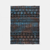 van Bronze en Rust Aztec Peruaanse stampat Fleece Deken (Voorkant)