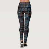  van Bronze en Rust Aztec Peruaanse stampat Leggings (Achterkant)