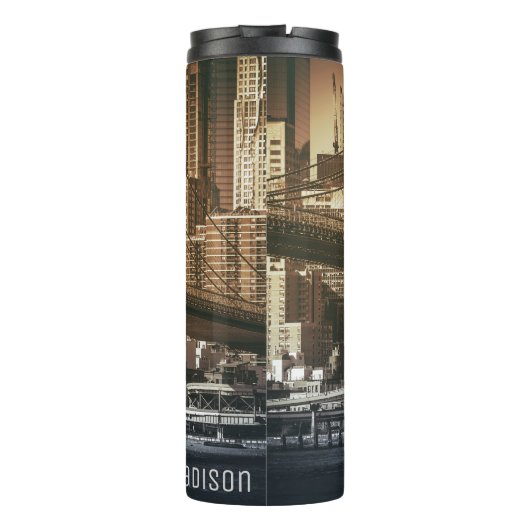 "Van Brooklyn naar Manhattan" aangepaste naam tumb Thermosbeker (Achterkant)