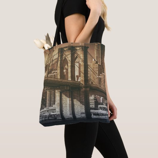 "Van Brooklyn tot Manhattan" zakken Tote Bag (Dichtbij)