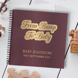 Van Bump naar Baby Keepsake Zwangerschap Maroon Notitieboek