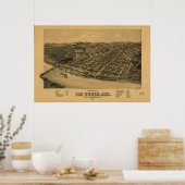 Van Buren Arkansas 1888 Panorama Poster (Keuken)