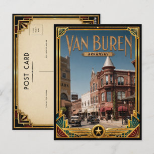 Van Buren Arkansas Vintage Art Deco Gouden Tijdper Briefkaart