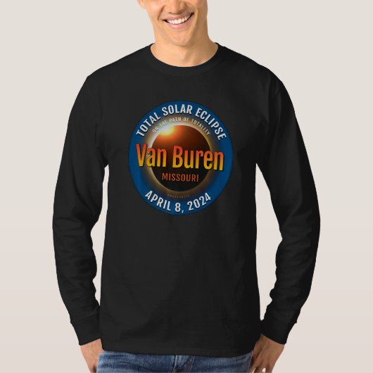 Van Buren Missouri Total Solar Eclipse 2024 3 T-shirt (Voorkant)