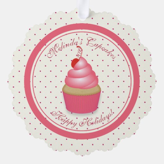 Van Business of Baker Cupcake Gift Labels Ornament Kaart (Achterkant)