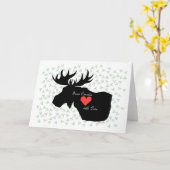 Van Canada met Love Canadian Moose met hart Kaart (Gele Bloem)