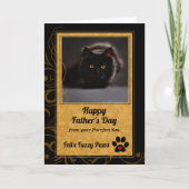 van Cat Fathers Day Gold en Black Photo Kaart (Voorkant)