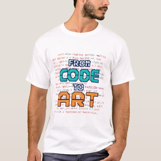 Van Code Naar Kunst Creatieve Pixel Softwareontwik T-shirt (Voorkant)