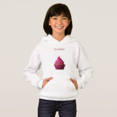 Van Cupcake "yummy" hoodie.  Gepersonaliseerde (Voorkant volledig)