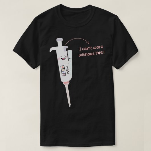 van Cute Micropipet met Lovely Tip laboratorium I T-shirt (Design voorkant)