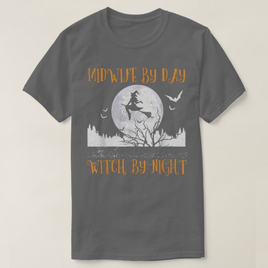 Van dag tot dag, getuige van nacht, Halloween T-shirt (Design voorkant)