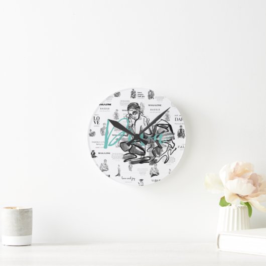 van damesbladen ronde klok (Huis)