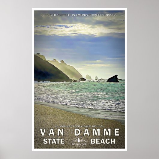 Van Damme State Beach Travel Poster 02 (Voorkant)