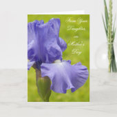 Van Daughter Paars Iris Floral Moederdag Kaart (Voorkant)