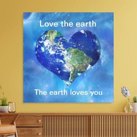 Van de aarde houden canvas afdruk (Insitu (Woonkamer))