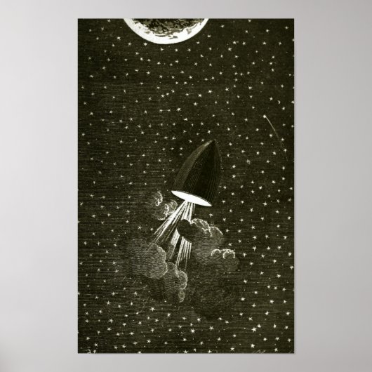 Van de aarde naar de maan door Jules Vern kunst Poster (Voorkant)