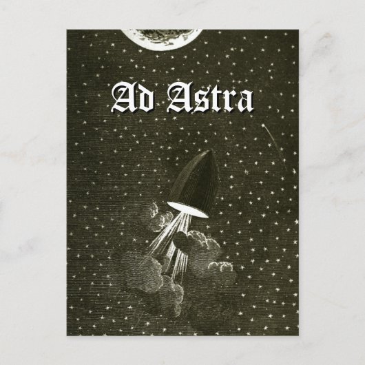 Van de aarde naar de maan kunst Ad Astra Briefkaart (Voorkant)