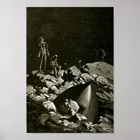 Van de Aarde tot de maan door Jules Vern art 2 Poster (Voorkant)