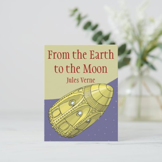 Van de Aarde tot de maan - Jules Verne Briefkaart (Staand voorkant)