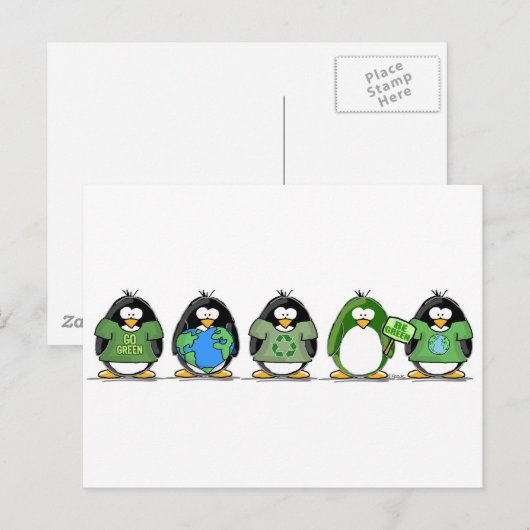 Van de aardpinguïns houden briefkaart (Voorkant / Achterkant)