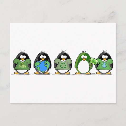 Van de aardpinguïns houden briefkaart (Voorkant)