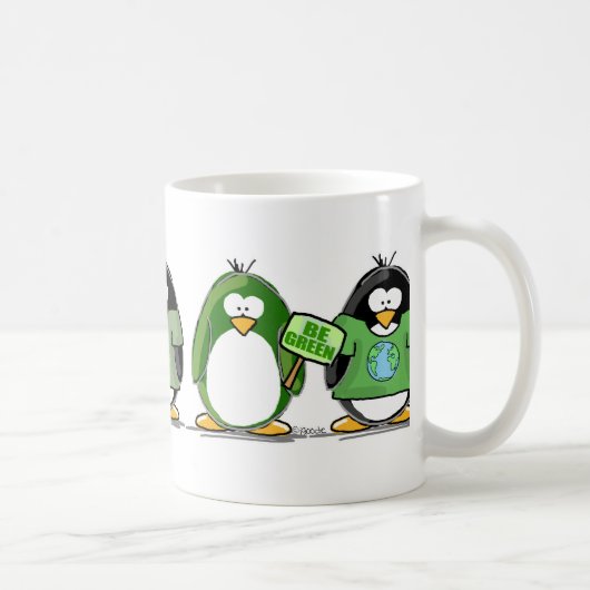 Van de aardpinguïns houden koffiemok (Rechts)