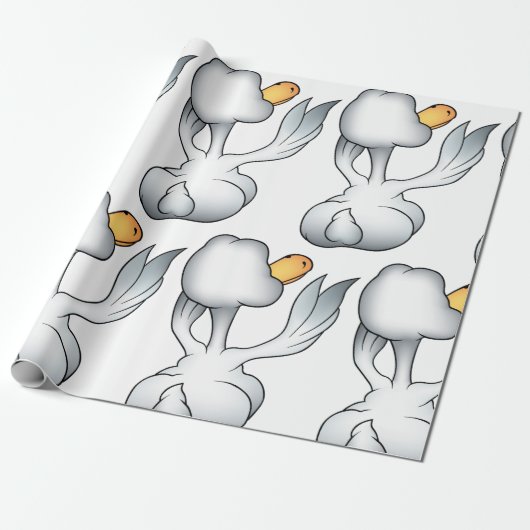 Van de achterkant los cadeaupapier (Uitgerold)