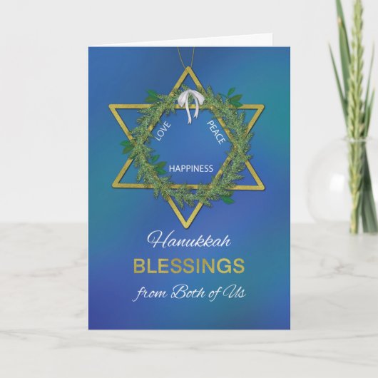 Van de Amerikaanse Hanukkah Blessings Star van Dav Kaart (Voorkant)