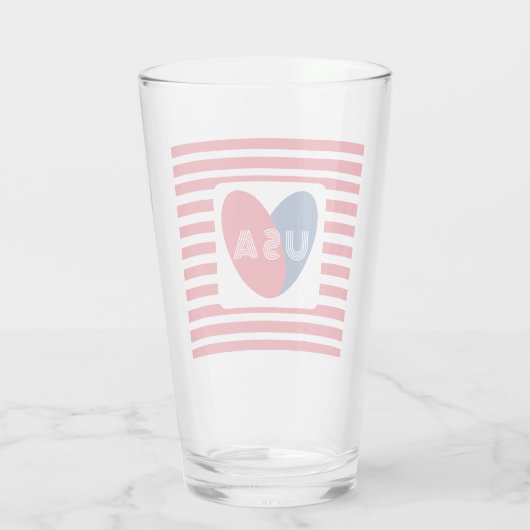 Van de Amerikaanse Patriottische Red White Blue Fu Glas (Achterkant)