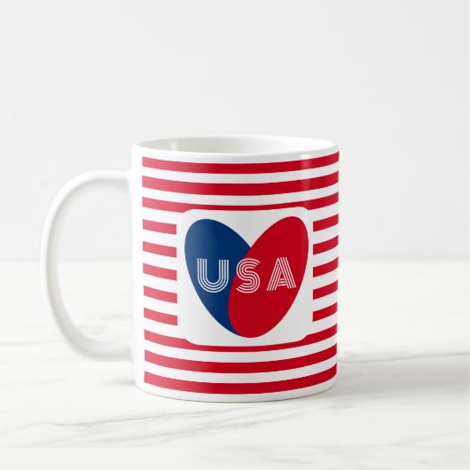Van de Amerikaanse Patriottische Red White Blue Fu Koffiemok (Links)