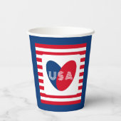 Van de Amerikaanse Patriottische Red White Blue Fu Papieren Bekers (Achterkant)