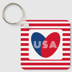 Van de Amerikaanse Patriottische Red White Blue Fu Sleutelhanger