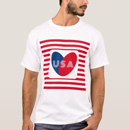 Van de Amerikaanse Patriottische Red White Blue Fu T-shirt (Voorkant)