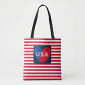 Van de Amerikaanse Patriottische Red White Blue Fu Tote Bag (Voorkant)