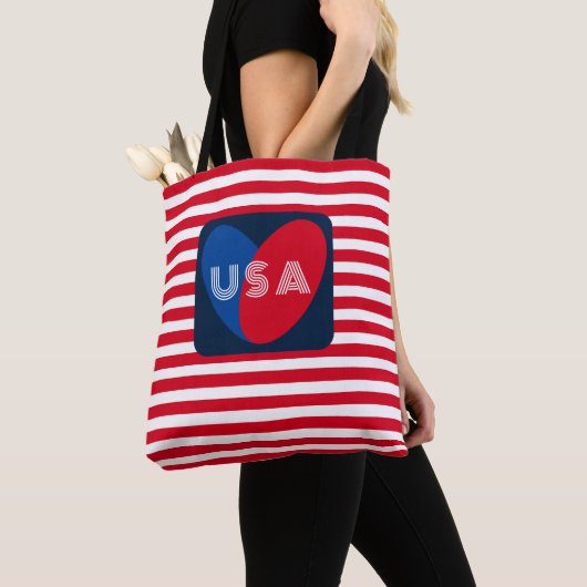 Van de Amerikaanse Patriottische Red White Blue Fu Tote Bag (Dichtbij)