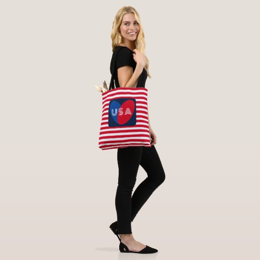 Van de Amerikaanse Patriottische Red White Blue Fu Tote Bag (Op model)