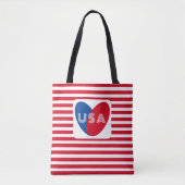 Van de Amerikaanse Patriottische Red White Blue Fu Tote Bag (Voorkant)