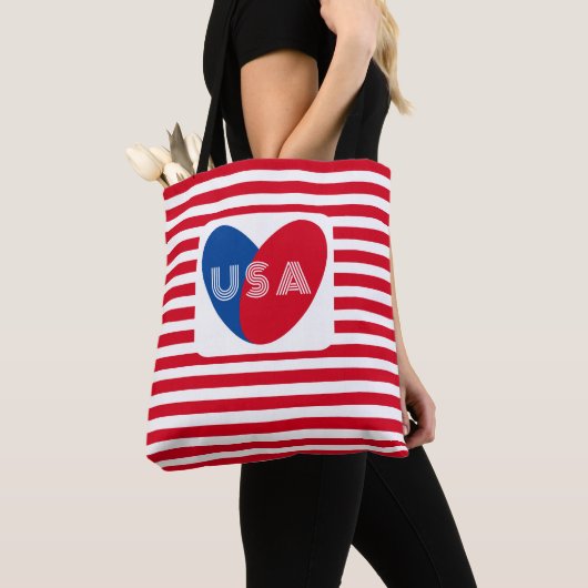 Van de Amerikaanse Patriottische Red White Blue Fu Tote Bag (Dichtbij)