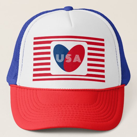 Van de Amerikaanse Patriottische Red White Blue Fu Trucker Pet (Voorkant)