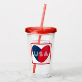 Van de Amerikaanse Patriottische Red White Blue Si Acryl Drinkbeker (Achterkant)