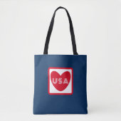 Van de Amerikaanse Patriottische Red White Blue Si Tote Bag (Voorkant)