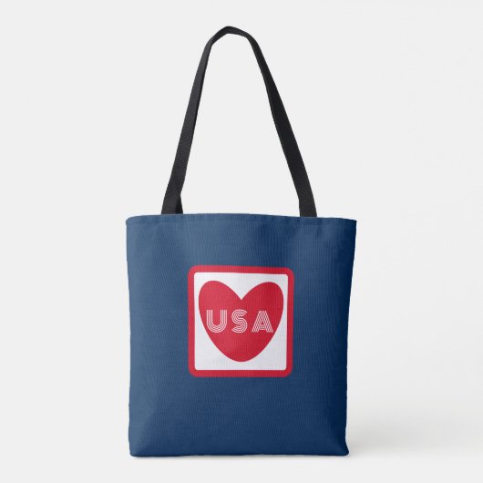Van de Amerikaanse Patriottische Red White Blue Si Tote Bag (Achterkant)