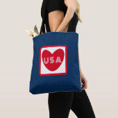Van de Amerikaanse Patriottische Red White Blue Si Tote Bag (Dichtbij)