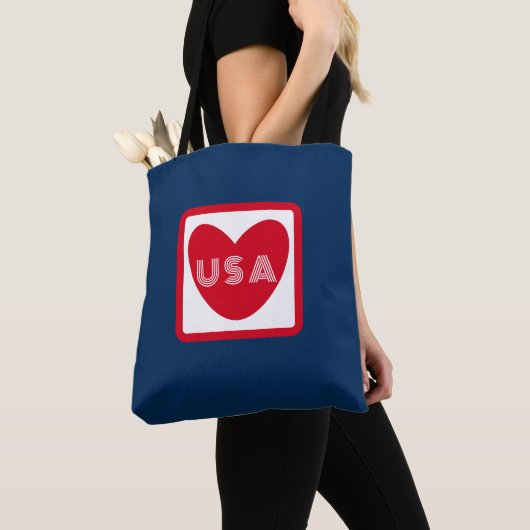 Van de Amerikaanse Patriottische Red White Blue Si Tote Bag (Dichtbij)