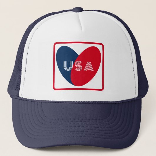 Van de Amerikaanse Patriottische Red White Blue Si Trucker Pet (Voorkant)